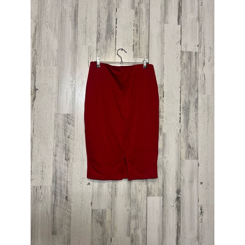 Forever 21+ Red Elastic High-Waist Back-Slit Bodycon Pencil Skirt Plus Size 1X